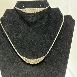 Michael Anthony Rhinestone Leaves necklace and matching braclet.